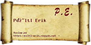 Pöltl Erik névjegykártya